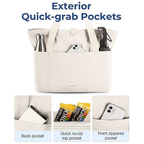 Tote Bag for Women, Beige - Picture 3 of 6